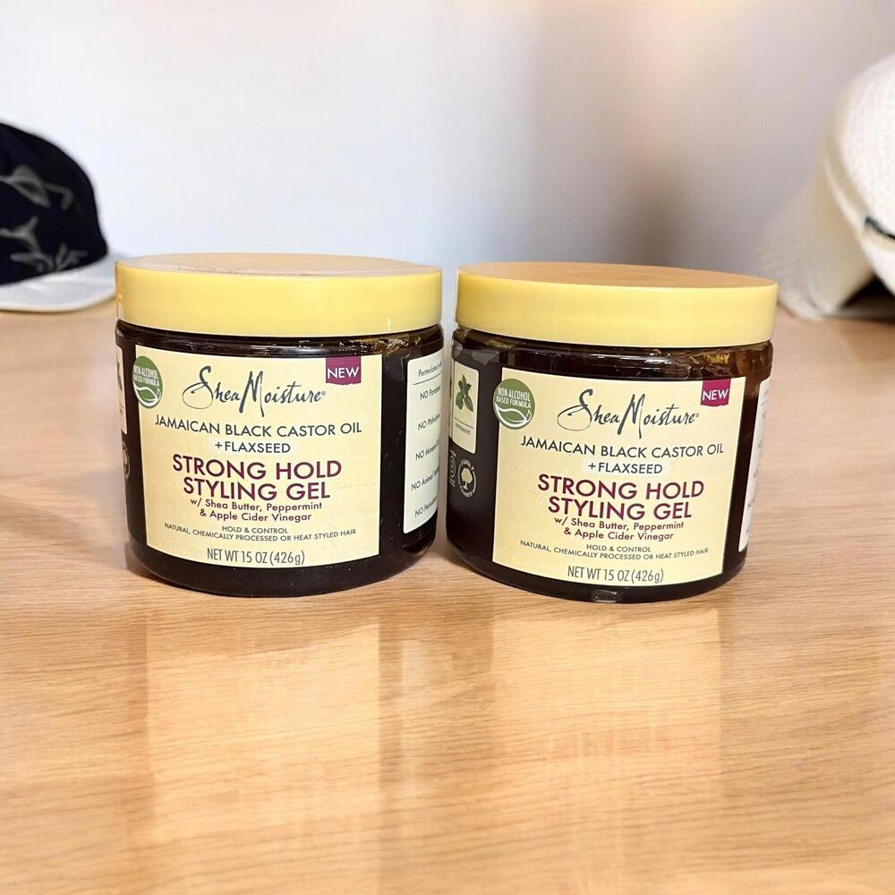 Shea Moisture Jamaican Black Castor Oil Strong Hold Styling Gel 15 oz‎ 2-Pack